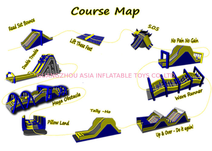 Customized Color Inflatable Obstacle Challenges / Inflatable Obstacle Course 5k