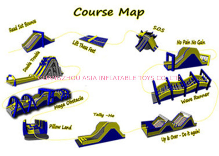 0.55mm PVC Tarpaulin Inflatable Obstacle Challenges / Insane 5k Obstacle Course