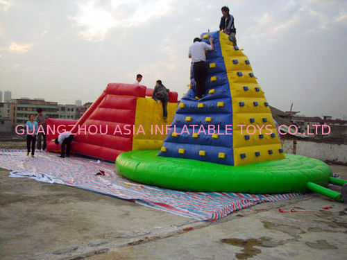 4m Inflatable Amusement Park With Rock Climbing Mountain For Sport Games