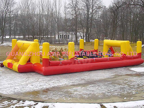 Child Play Pvc Tarpaulin Inflatable Soccer Field / Sports Games Football Land Oem