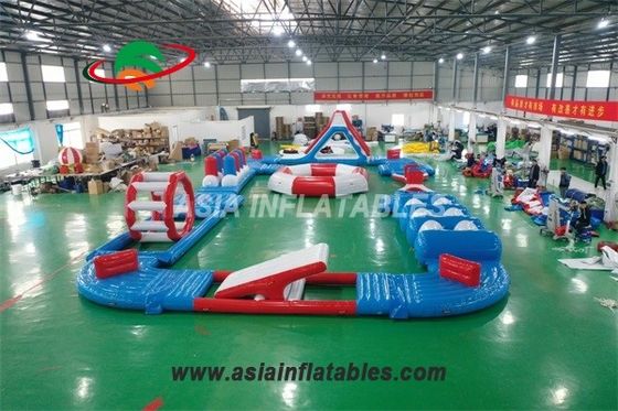 मोबाइल 20 X15M Inflatable जलीय खेल पार्क लोगो मुद्रित