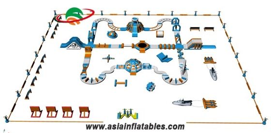 झील 0.9 मिमी पीवीसी बच्चों के लिए Inflatable पानी पार्क